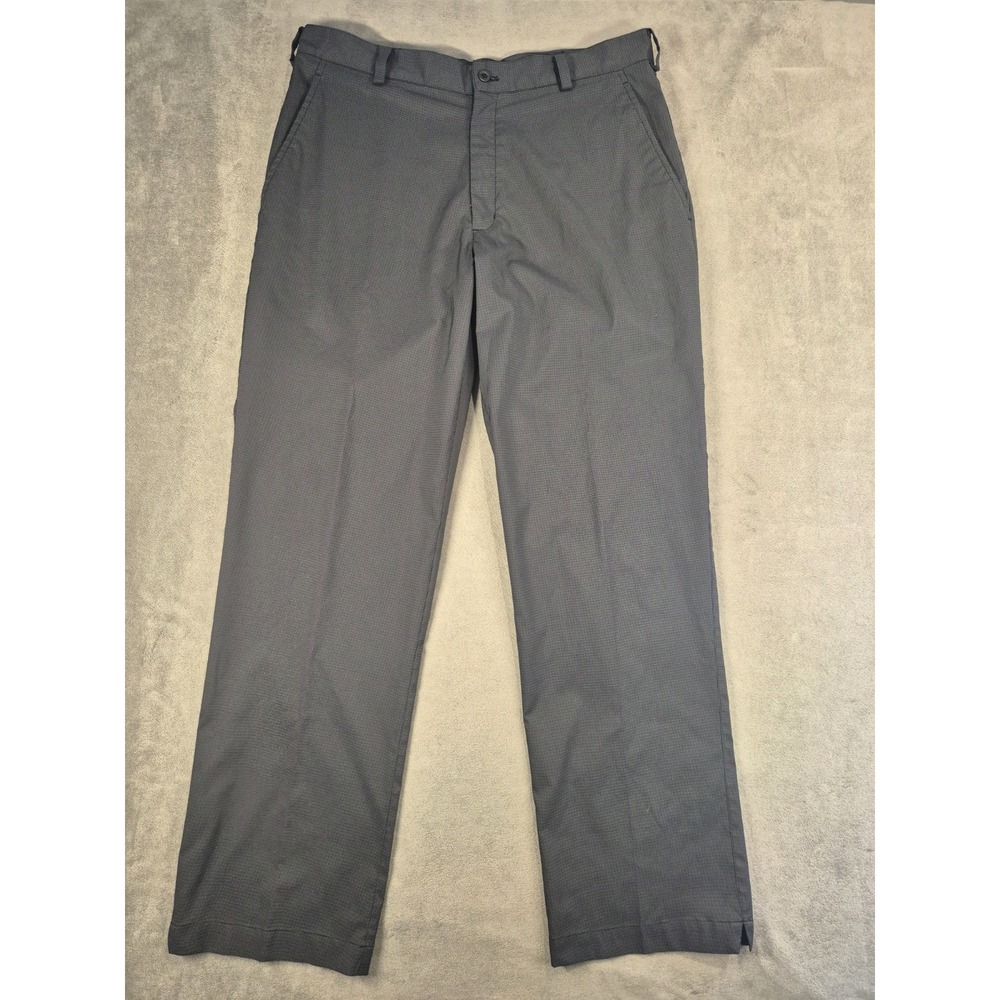 Nike Golf Pants Mens 34x32 Gray Dri Fit Tour Performance Tech Flex Windowpane